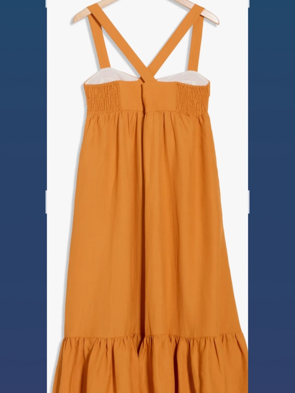 Sandro Orange Cross-Back Dress with Button Front - Picture 3 of 8
